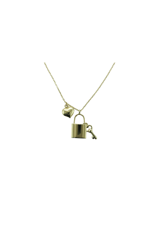 18 HEART, LOCK & KEY 14KY NECKLACE