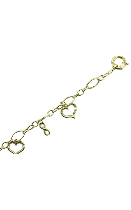 7.25 OPEN HEART & INFINITY 14KY BRACELET