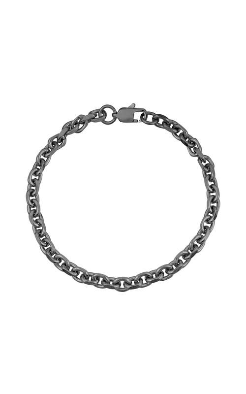 5MM OVAL LINK GUN METAL BRACELET 9