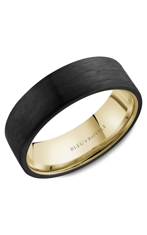 14K BLACK/YELLOW MEN'S WEDDING BAND