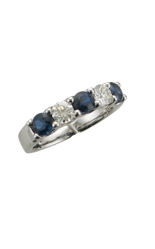 1.10CTW BLUE SAPPHIRE AND .50CTW ROUND DIAMOND RING SI GH