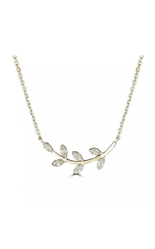 .08CTW SI GH 14KY LEAF NECKLECE