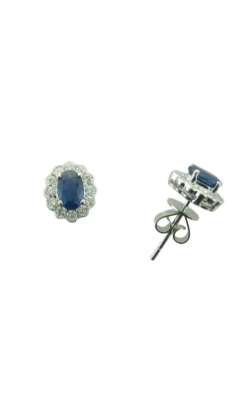 14KW B/SAPP & DIA EARRINGS