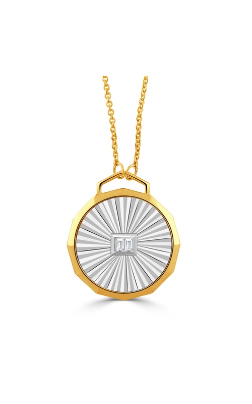 18KTT 2=.10CTW SI GH SUNBURST GEOMETRIC PENDANT