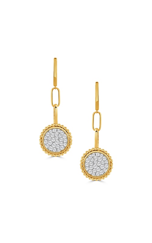 18KTT 54=.60 SIGH DISC DROP EARRINGS