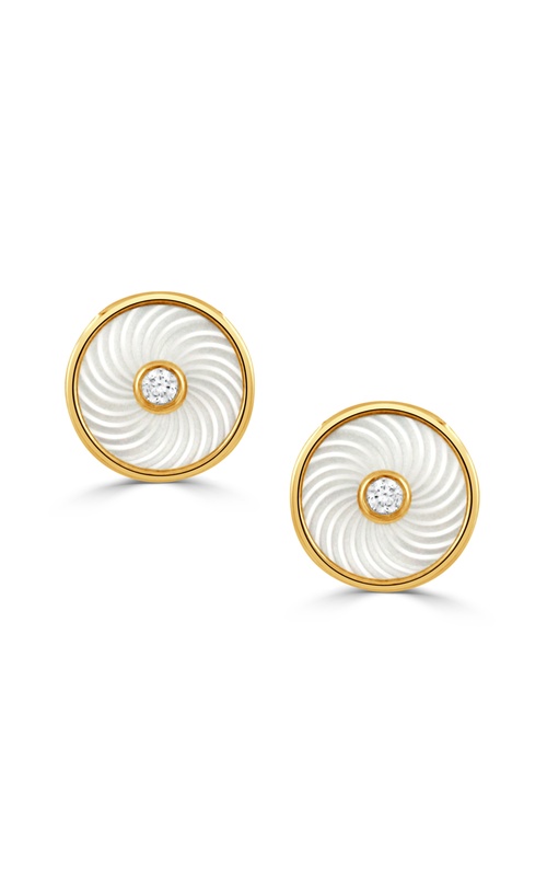 18KY MOP /DIA EARRINGS