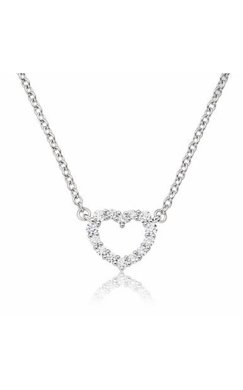 14=.12CTW VS-SI GH 18KW HEART PENDANT NECKLACE