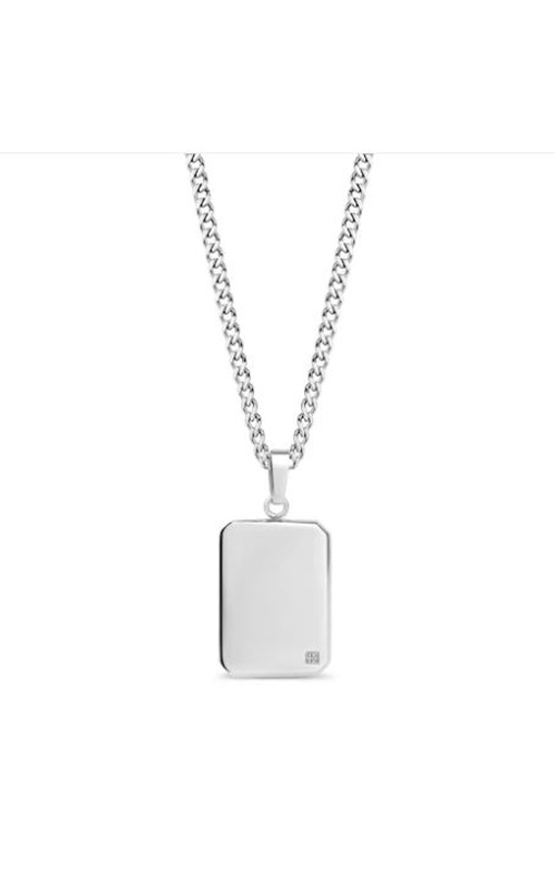 HIGH POLISHED LAB DIAMOND DOG TAG - SILVER