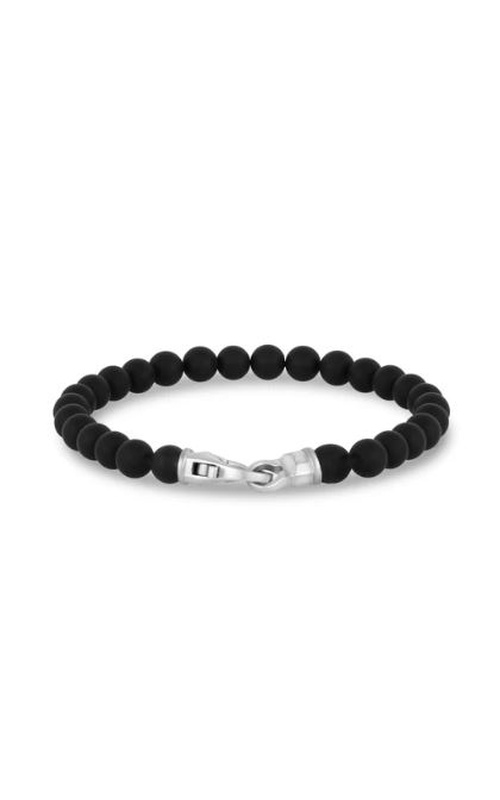 MATTE BLACK ONYX BEAD BRACELET 6MM