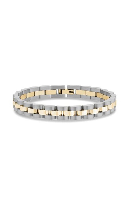 GOLD AND STEEL DOME LINK BRACELET 8MM