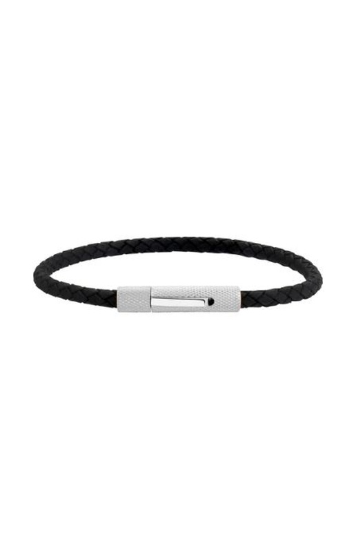 BLACK LEATHER BRACELET 4MM 8