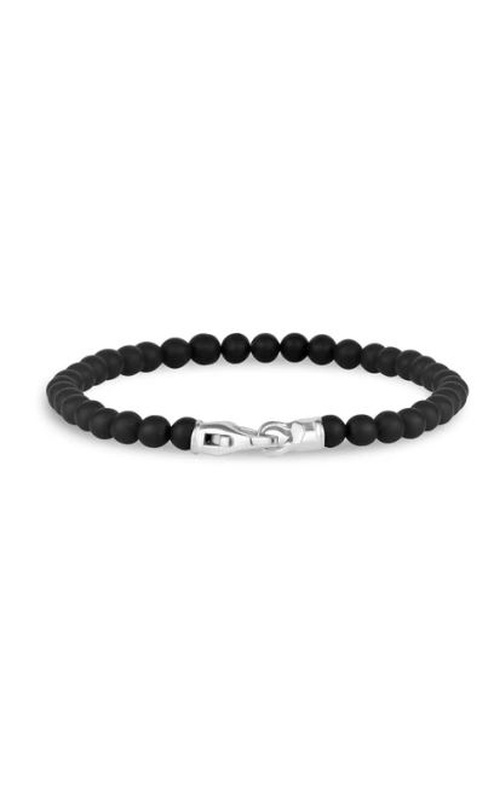 MATTE BLACK ONYX BEAD BRACELET 4MM 8