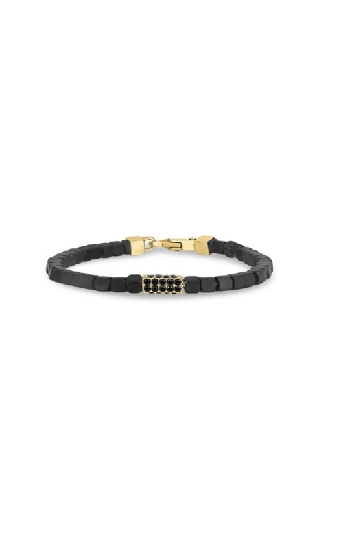 BLACK AND GOLD SQUARE BEADS STON SET 4MM