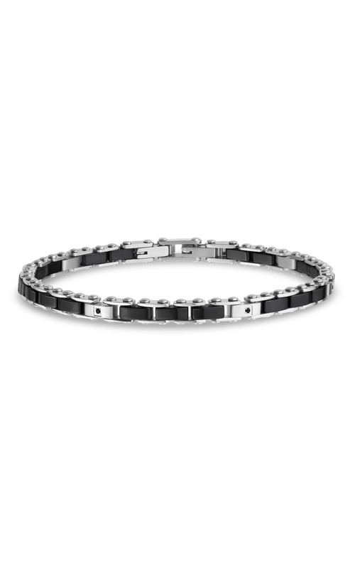 STONE-SET BLACK CERAMIC BRACELET
