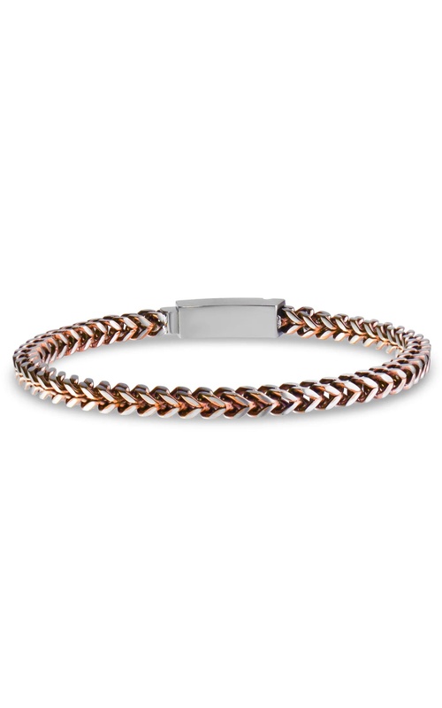 TWO-TONE FRANCO LINK BRACELET (4MM) - SILVER/BROWN