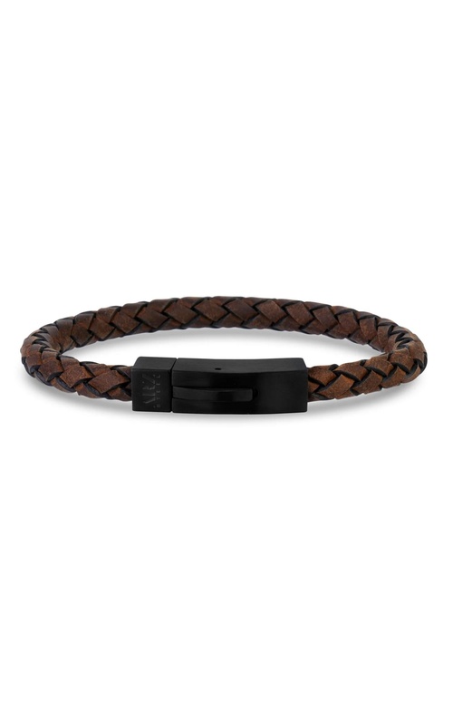 6MM BROWN WOVEN LEATHER BRACELET