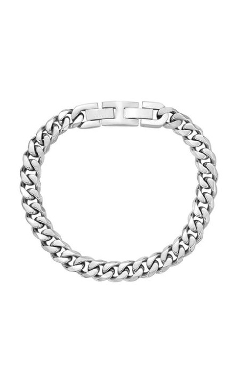 8MM STEEL CUBAN LINK FOLD-IN CLASP BRACELET