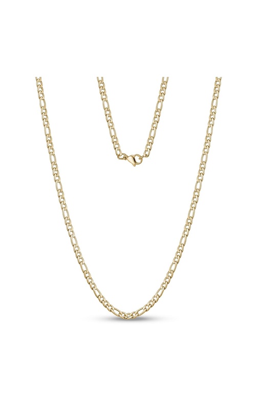 3.5MM GOLD STEEL FIGARO NECKLACE 24
