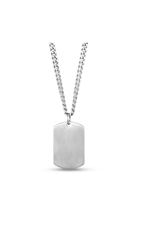 STEEL BRUSHED DOG TAG W/CHAIN