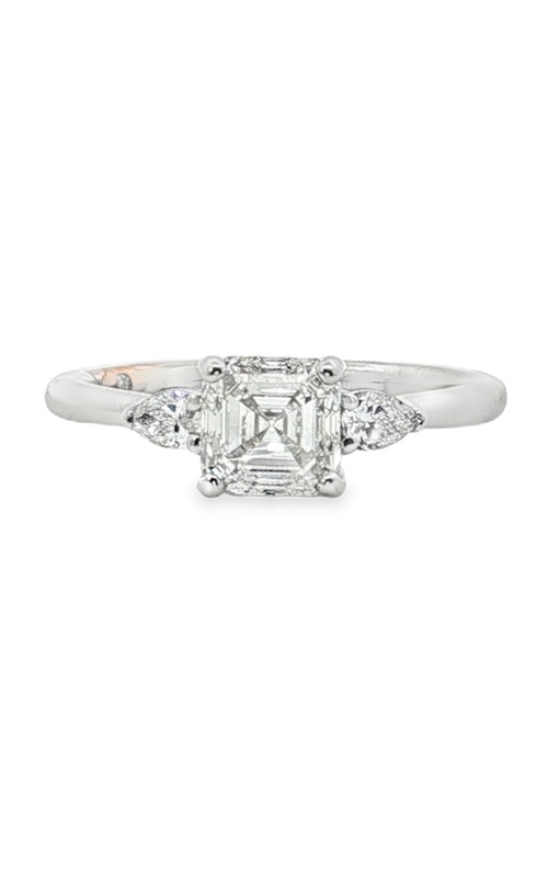 A JAFFE DIAMOND 3-STONE ENGAGEMENT RING