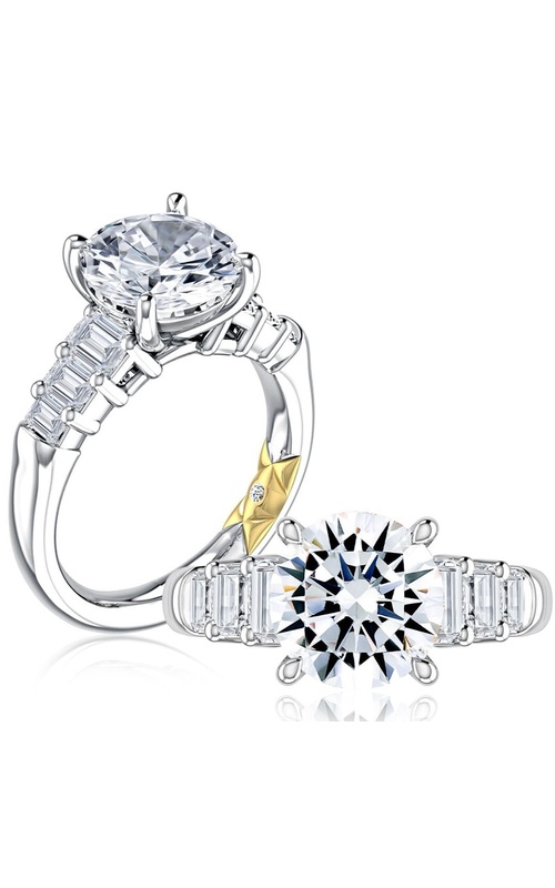 A JAFFE DIAMOND 7-STONE SEMI MOUNT