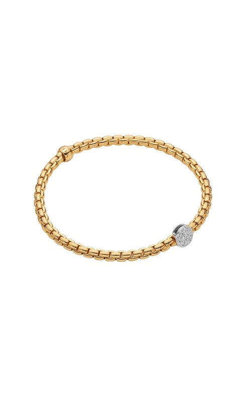 FOPE FLEX'IT BRACELET WITH ROUND PAVE DIAMOND RONDEL