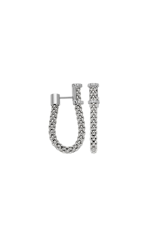 FOPE FLEX'IT HOOP EARRINGS WITH DIAMOND RONDELS