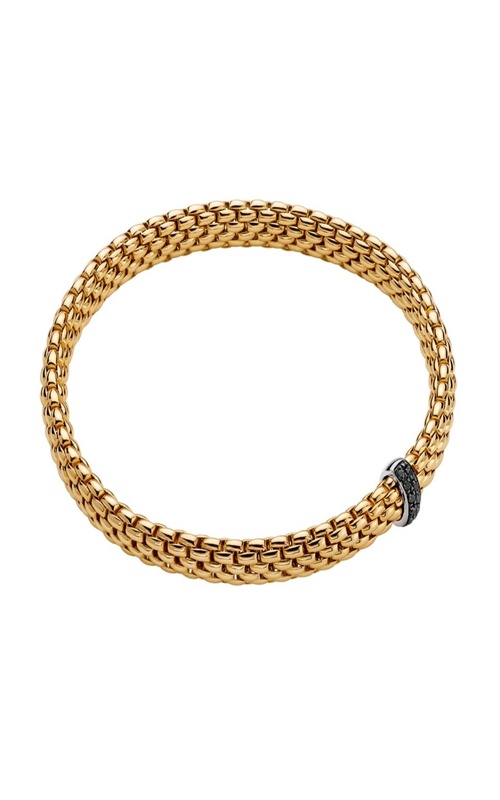 FOPE FLEX'IT BRACELET WITH BLACK DIAMOND PAVE RONDEL