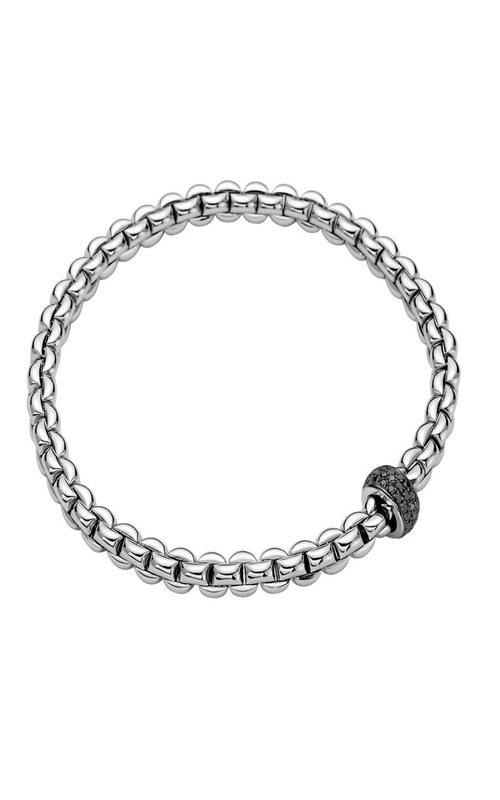 FOPE FLEX'IT BRACELET WITH SINGLE BLACK DIAMOND RONDEL