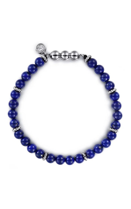 MENS LAPIS BEADED BRACELET