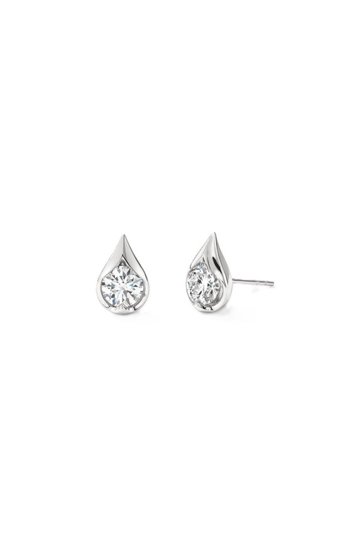 HEARTS ON FIRE DIAMOND DROPLET STUD EARRINGS