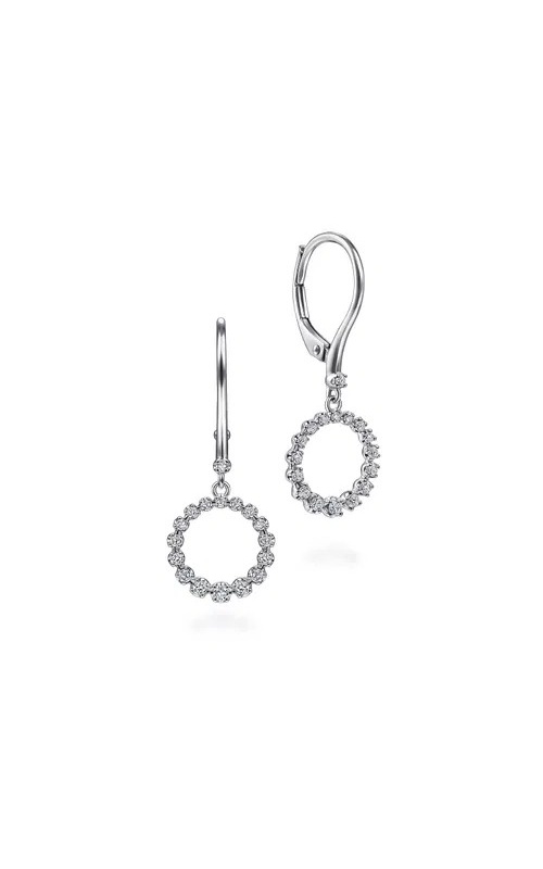 DIAMOND GRADUATED OPEN CIRCLE DROP EARRINGS