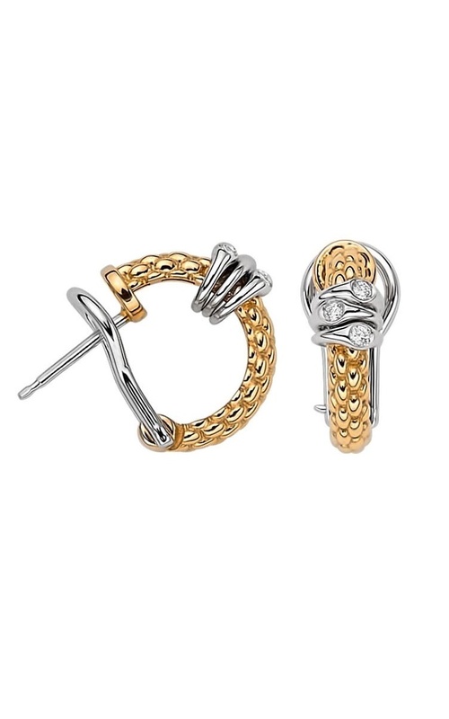 FOPE HOOP EARRINGS WITH DIAMOND RONDELS