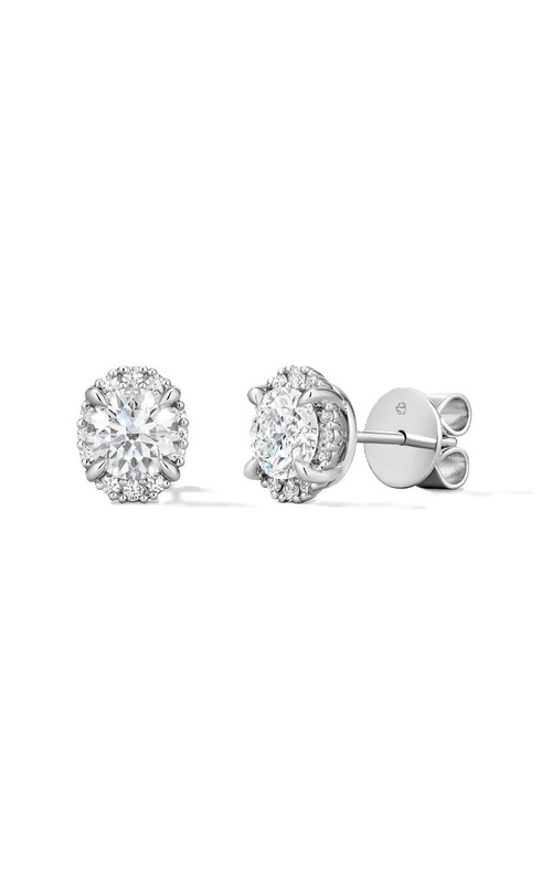HEARTS ON FIRE DIAMOND OVAL HALO STUD EARRINGS
