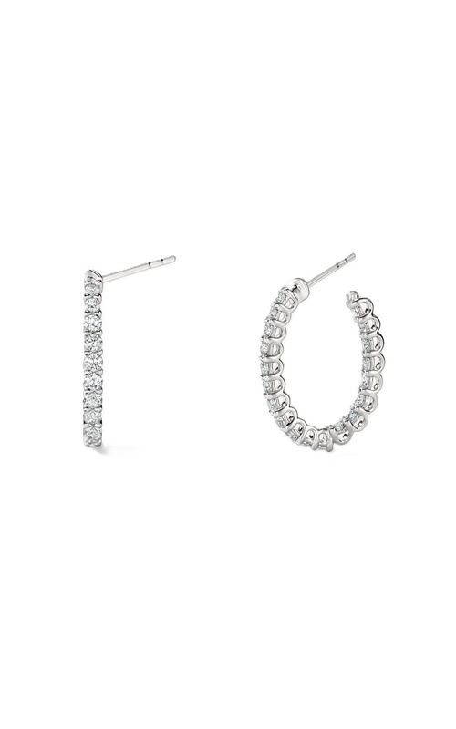 2/3CTW HEARTS ON FIRE DIAMOND SMALL OVAL INSIDE/OUTSIDE HOOP EARRINGS
