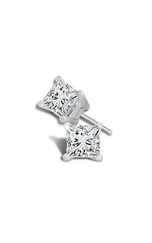1/2CTW DIAMOND PRINCESS CUT STUD EARRINGS