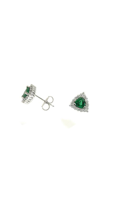 EMERALD AND DIAMOND STUD EARRINGS