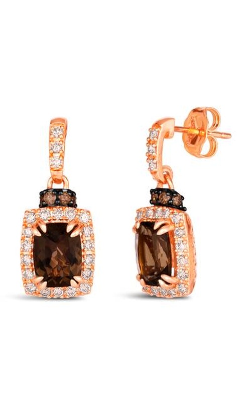 LE VIAN CHOCOLATE QUARTZ AND DIAMOND DROP EARRINGS