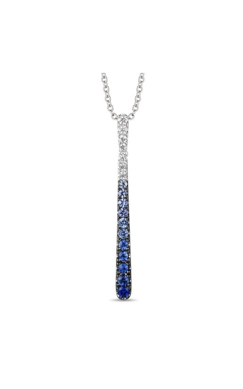 LE VIAN DENIM OMBRE SAPPHIRE VERTICAL BAR DROP PENDANT