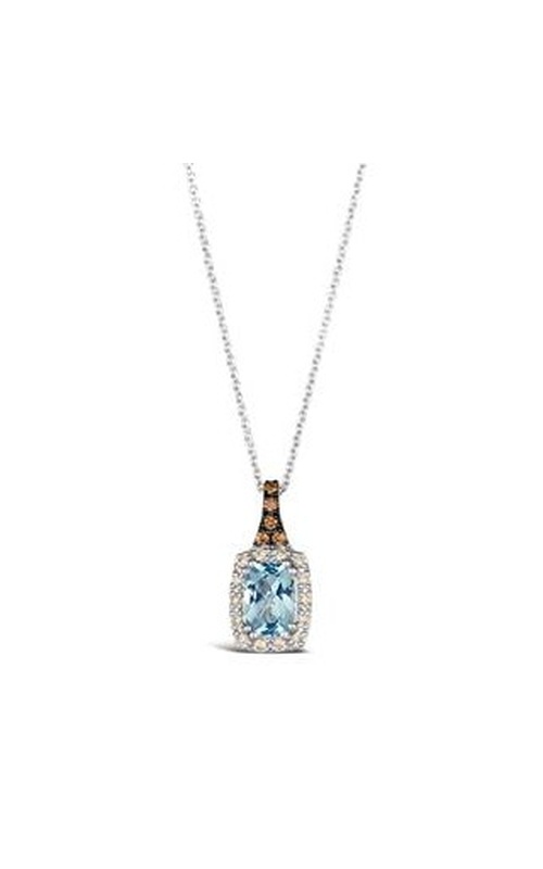LE VIAN SEA BLUE AQUAMARINE AND DIAMOND DROP PENDANT