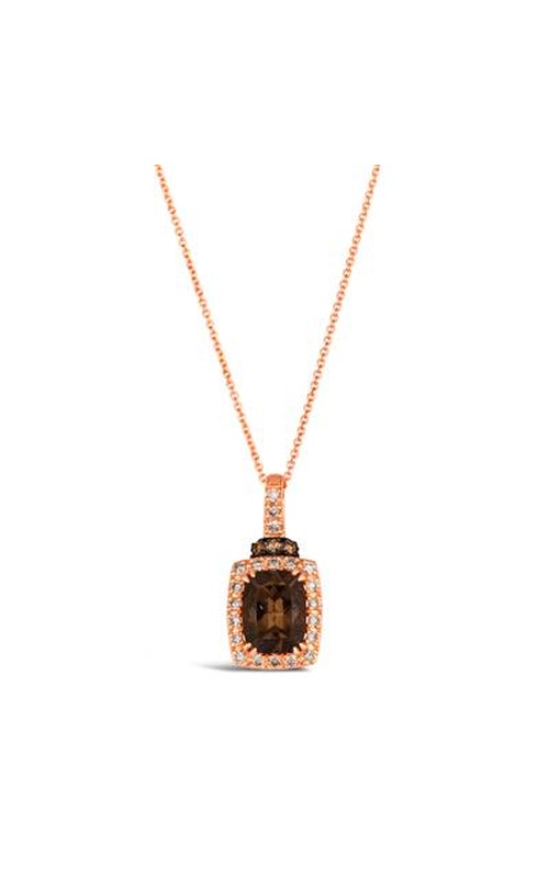 LE VIAN CHOCOLATE QUARTZ AND DIAMOND DROP PENDANT