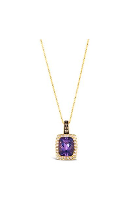 LE VIAN GRAPE AMETHYST AND DIAMOND DROP PENDANT