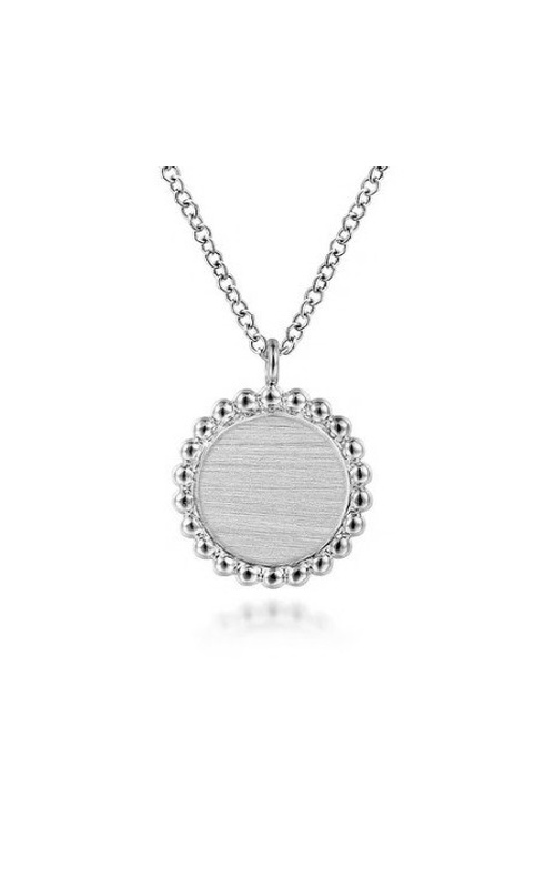 BEADED HALO ROUND CHARM PENDANT