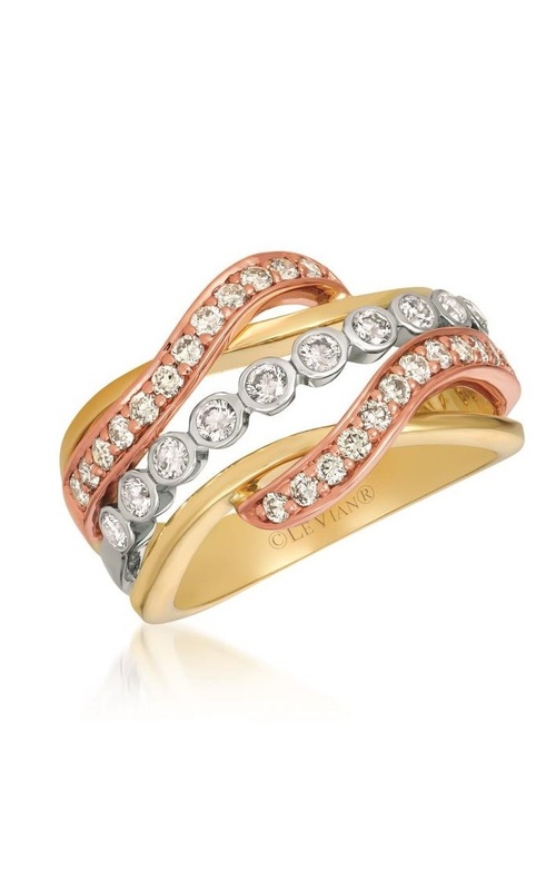 LE VIAN DIAMOND WAVY SPLIT 4-ROW RING