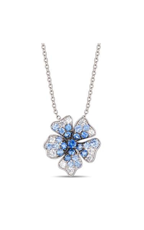 LE VIAN SAPPHIRE FLOWER SLIDE PENDANT