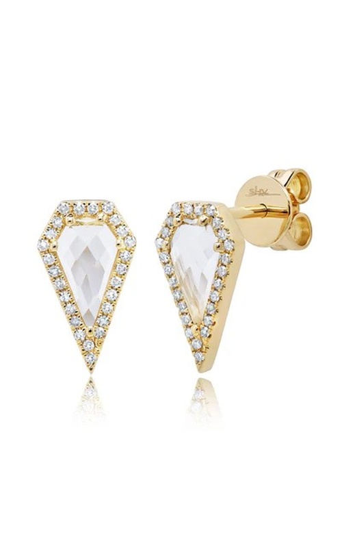 TOPAZ AND DIAMOND STUD EARRINGS