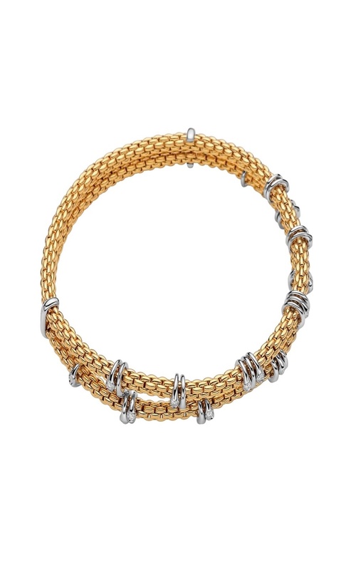FOPE FLEX'IT 2-ROW BRACELET WITH DIAMOND RONDEL STATIONS