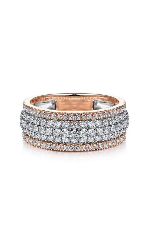 DIAMOND 3 ROW WIDE BAND