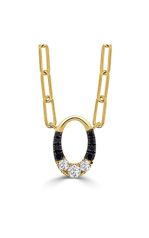 FREDERIC SAGE BLACK AND WHITE DIAMOND MINI OVAL STATION NECKLACE