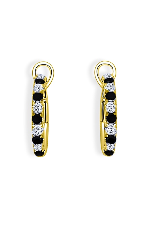 FREDERIC SAGE DIAMOND BLACK AND WHITE SMALL HOOP EARRINGS